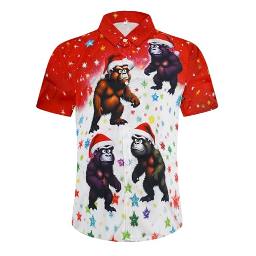 Image of Men's Hawaiian Shirt Tops Vintage Short Sleeve Button Down Beach Shirt Male Tropical Floral Summer Pullover Party Holiday