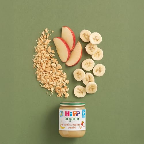 HiPP Organic Apple & Banana Crumble Baby Food Jar 7+ Months 160g (Pack of 6)