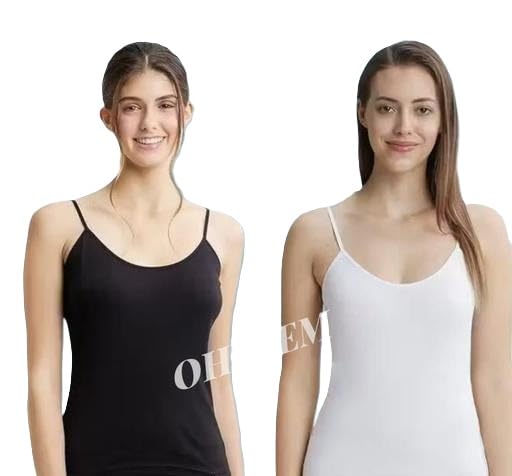 Ladies Cotton Camisole Inner Pack of 2 Sleeveless Slip Top Comfortable Daily Vest-image-41
