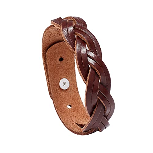 Punk Rock Braided Leather Wristband Cuff Bracelet