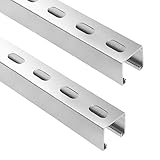 SKTREX 5 Feet Length Strut Channel Trolley Track,1-5/8' high and Wide 12 Gauge Metal Steel u Channel with Short Slotted Back Channel - Pre-Galvanized Zinc Finish for Durability (Pack of 2)