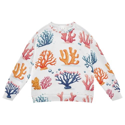 JUNZAN Cute Coral White Kids Girls Sweatshirt Hoodie Long Sleeve Fall Tops Shirts Athletic 4T