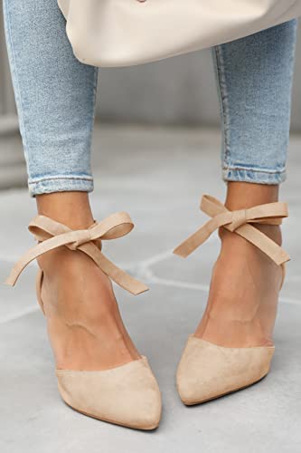 Image of Womens High Heel Pointed Toe Pumps Ankle Tie Classic Office Special Dress Party Shoes