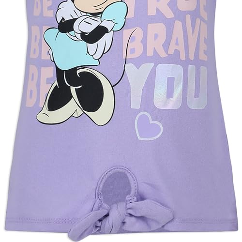Image of Disney Minnie Mouse Girls Short Sleeve T-Shirt, Tank Top, and Shorts 3 Piece Set for Toddlers and Big Kids