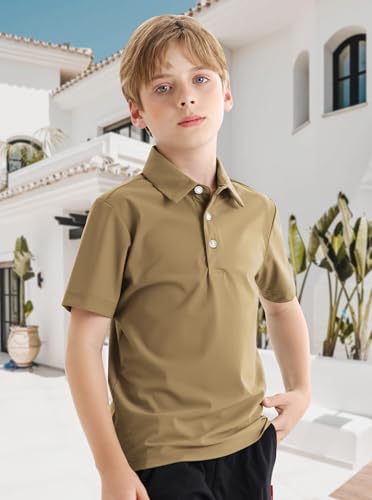 Polo Shirts for Boys Golf Polo Shirt Short Sleeve Boys Performance Polo Dry Fit Stretch Collared UPF50+ Kids Golf Shirts4