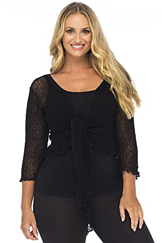 Back From Bali Womens Plus Size Shrug Bolero Sheer Cardigan Arm Cover 2X 3X 4X Lightweight