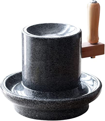 HXSCOO Curry and Laurel Leaf Powder Grinder, Manual Spice Leaf Stone Mill Grinder, Natural Tea Leaf Grinding