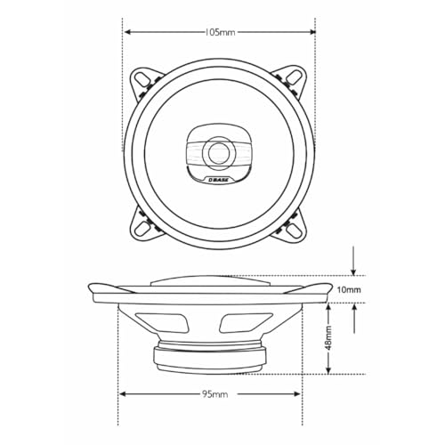 Image of DBASE 4 inch (10.1cm) Two-Way Coaxial Car Speakers | Powerful 90dB Audio Output | 25mm Tweeter | 4 Ohm Impedance | Universal Car Fit | Premium Build Quality | High Bass Performance | 1-Year Warranty