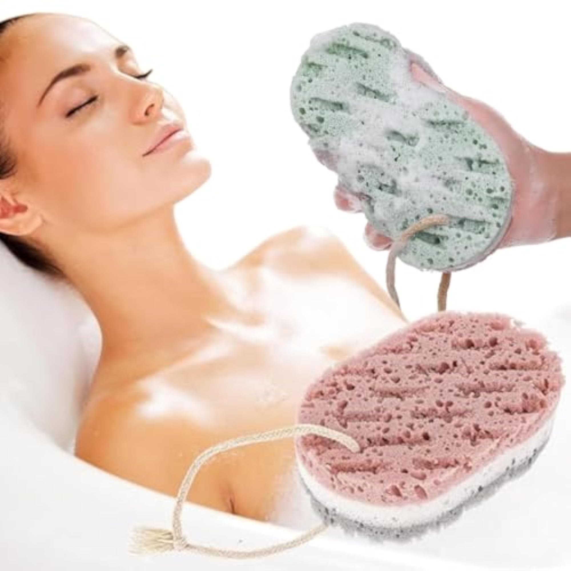 Large Loofah Body Scrubber, Exfoliating Bath Sponge