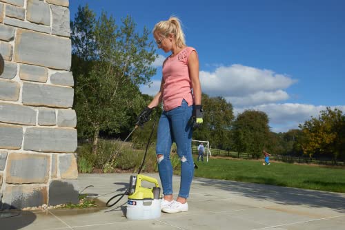 Ryobi Drucksprüher, 18 V, One+, 30 l/h Gartenspritze 18V, Tank 3,5 Liter, mit Messingdüse, Farbe grün/weiß, ohne Akku und Ladegerät – OWS1880, 18 V, Gelb, 30x30x40 cm