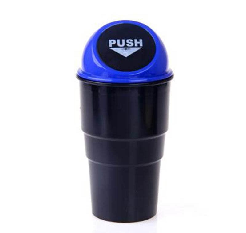 RUFD Car Garbage Can with Lid for Jeep Cherokee/Commander/Compass/Gladiator/Grand Cherokee, Leakproof Waterproof Mini Car Trash Can for Automotive Office Home Kitchen,B Blue