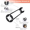 2 Pcs Four-jaw Hex Wrench, Basin Wrench Set,Tight Spaces Maintenance Installation Removal Faucet Tools, for Kitchen Bathroom Screws & Threads, Incompatible for Moen, Kohler, MasterFlow, Non-generic #2