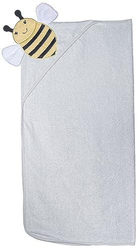 Image of Hudson Baby Unisex Baby Cotton Animal Face Hooded Towel, Bee, One Size