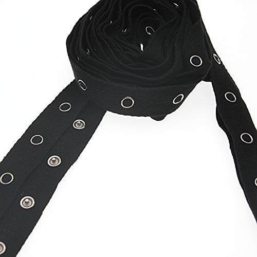 Snap Button Tape Ribbon Fasteners Trim Buckles For Tailor Diy Sewing Crafts Black And White(Black,3 Yards/Pack),Shunli #TOP3