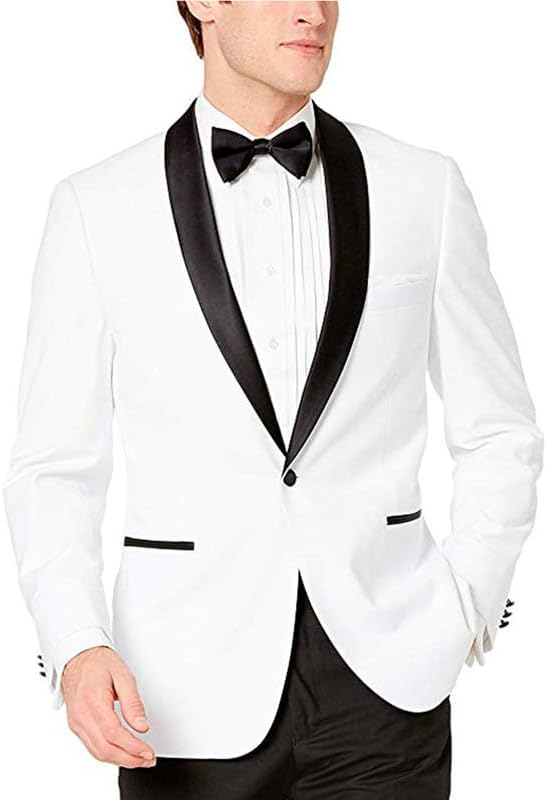 Adam Baker Men's Slim Fit Shawl Collar Tuxedo Jacket for Wedding, Business, Prom & Formal Wear (Separates)