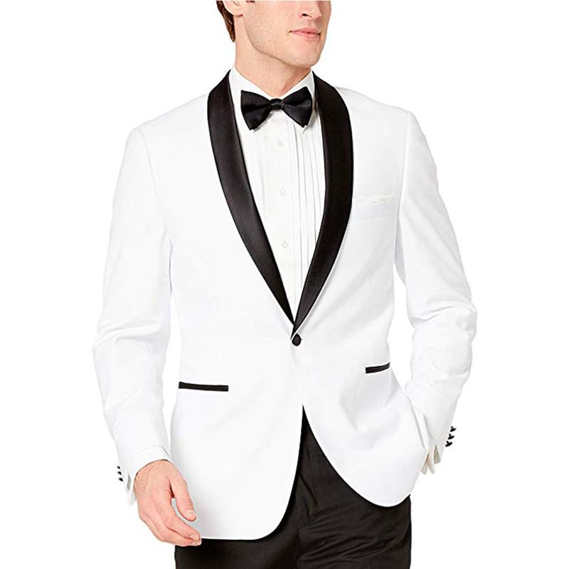 Adam Baker Men's Slim Fit Shawl Collar Tuxedo Jacket for Wedding, Business, Prom & Formal Wear (Separates)