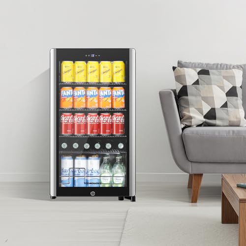 undefined ドリンク冷蔵庫 86L アップグレード版 1~18℃ 幅45㎝ 自動霜取り タッチ式操作パネル搭載 左右開き 庫内灯付き コンパクト 省エネ おしゃれ 一人暮らし サブ冷蔵庫 ガラスドア 保冷庫 静音 家庭用 寝室 ゲーミング バー 寮 ホテル カラオケ レストラン カフェ 右開き 銀枠 の商品画像 7