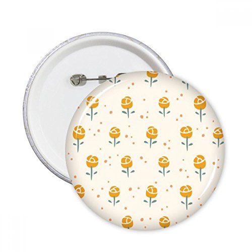 Badge bouton fleur jaune et rose ronde DIYthinker pour décoration de vêtements, lot de 5 pièces XL