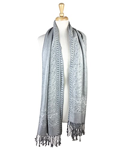 PASKMLNA Women's Reversible Pashmina Shawl Scarf Wrap Stole For All Seasons3
