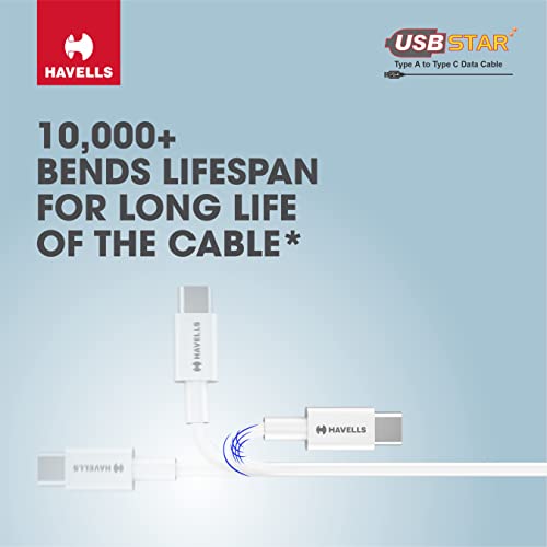 Image of Havells USB Star- Type A to Type C Data Cable 65W, 5A