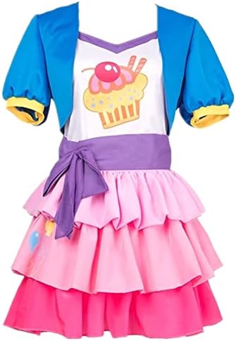 ECMRAD My Girls Women Little Pony Pinkie Pie Human Cosplay Costume Pink Halloween Carnival Costumes (Female, S)