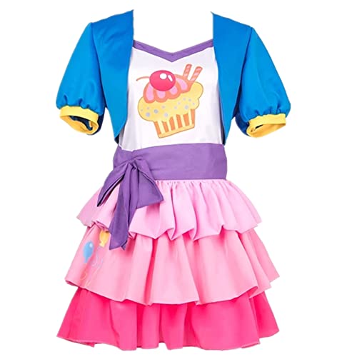 Ecmrad My Girls Women Little Pony Pinkie Pie Human Cosplay Costume Pink Halloween Carnival Costumes (Female, S) #TOP2