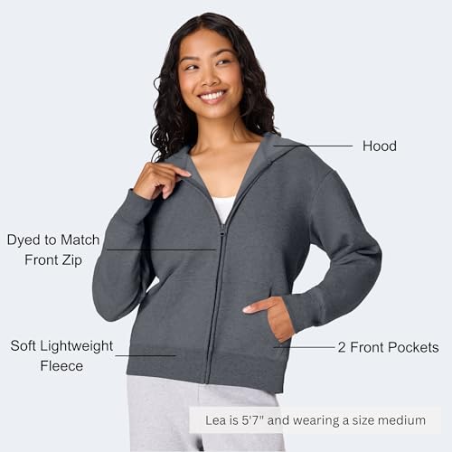 Hanes Women's EcoSmart Fleece Sweatshirt for Women, Soft Midweight - Full-Zip Hoodie, Sweatshirt, or 1/4 Zip - Image 4