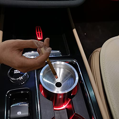 Car Ashtray With Lid Smell Proof, Smokeless Auto Ashtray, Ash Tray For Car Cup Holder, Portable Windproof For Outdoor, Stainless Steel Smoking Accessories For Office Home Use #TOP6