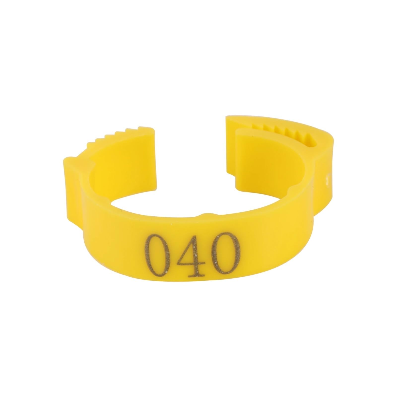 Bague Poule Lot de 100 anneaux for pattes de poulet, taille réglable, étiquette numérique, 6 couleurs, en plastique, for poussins, canards, oies, équipement agricole(Yellow)