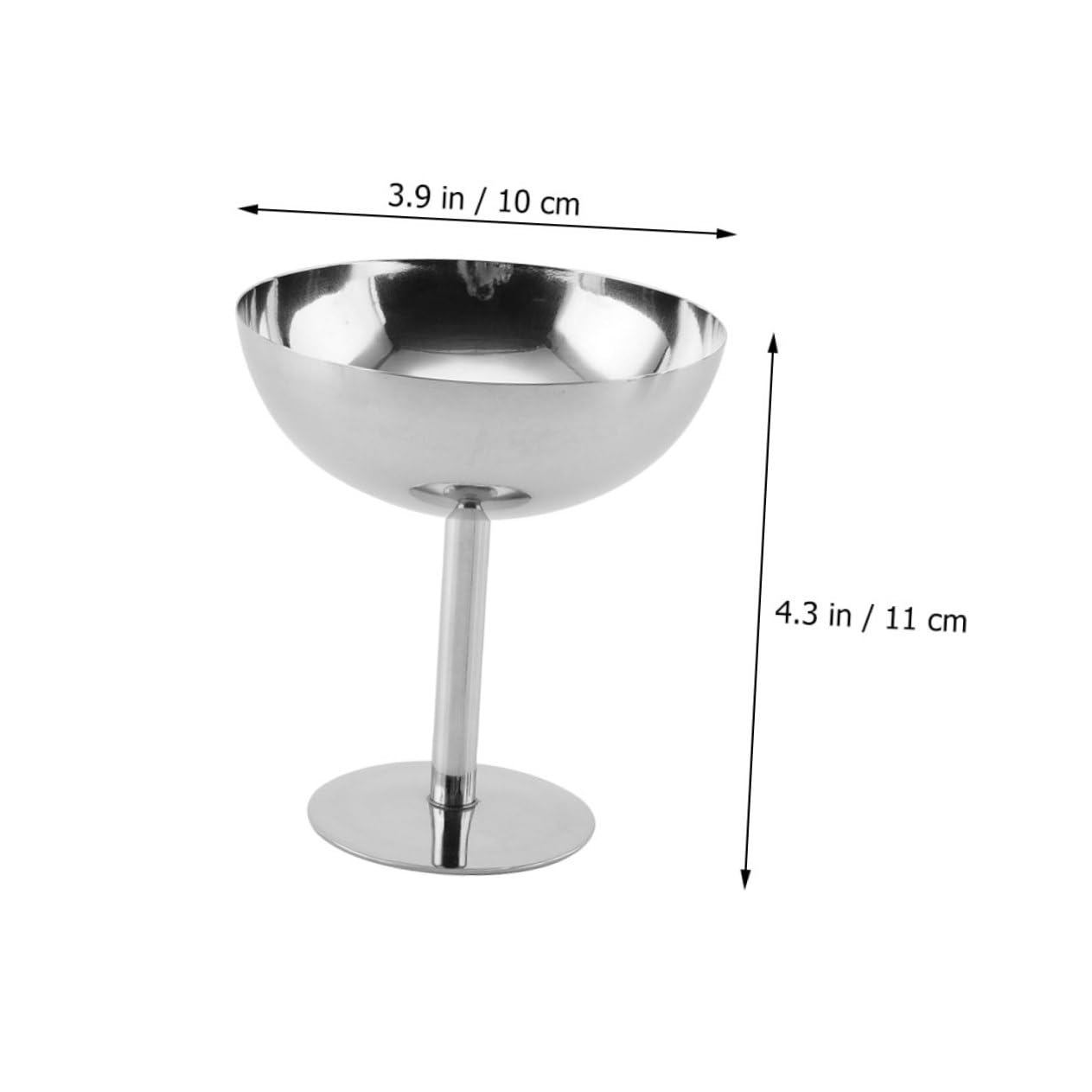 COLLBATH Stainless Steel Ice Cream Cup Dessert Dish Mousse Ice Cups Serving Cup Appetizer Cup Mini Dessert Cup Novelty Dessert Holder Ice Cream Bowls Smoothie Cup Fruit Container Silver