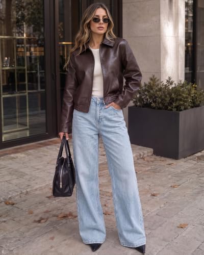 Utyful Baggy Jeans for Women High Rise Wide Leg Cinched Waist Denim Pants - image 3