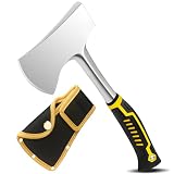 SLNIHAMS 13.5' Camping Hatchet, Forged Carbon Steel Axe with Ergonomic Anti-Slip Grip & Heavy-Duty Oxford Nylon Sheath – Outdoor Survival, Camping, Wood Splitting & Hiking Tool