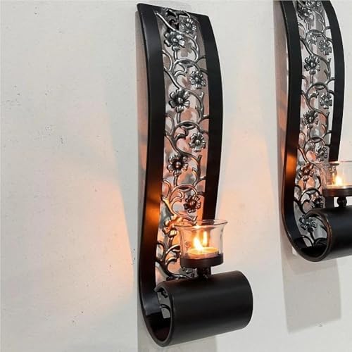 Candelabro de pared negro ideal para bodas y patios 3