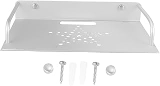 KICHOUSE Router WiFi Metal Router Stand STB Box Shelf Space Aluminum Living Room STB Box Rack Simple Router Bracket for Home (White) Wall Mount Tv Bracket