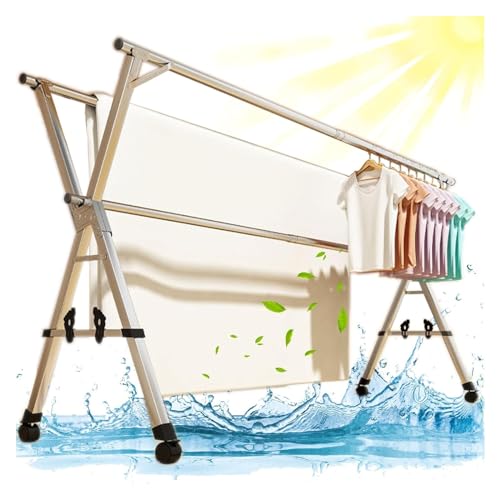 Étendoir à linge pliable de 200 cm idéal pour sécher draps et chaussures sur le balcon