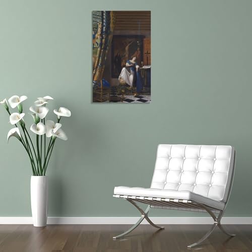 Impression sur toile Vermeer Allégorie de la foi tableau déco salon chambre 20x30