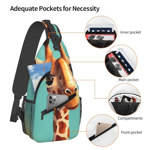 Bolso bandolera cruzado para hombre con diseño de jirafa miniatura 4