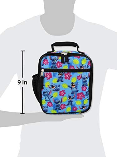 Disney Lilo & Stitch Girls Boys Soft Insulated School Lunch Box (One Size, Blue)