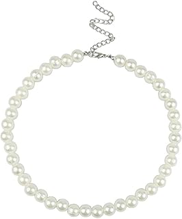 Round Imitation Pearl Necklace Wedding Bride White Pearl Necklace
