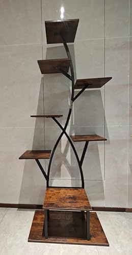 Quikraen Pflanzenregal mit Lampe 8-Etagen Metall