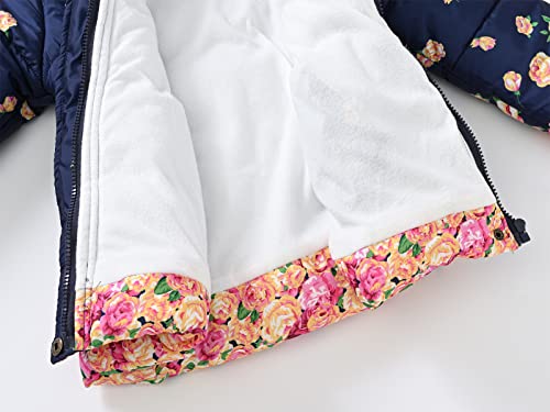 Happy Cherry Girl's Fleece Line Hooded Jacket Faux Fur Trim Winter Warm Coat Long Padded Outwear Snow Puffer Jackets3