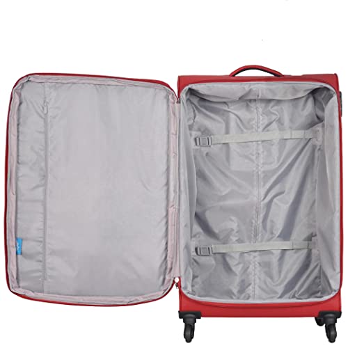 Image of Skybags Polyester Converge Plus 4 Wheel Exp Str Medium Size (H) 5 Years International Warranty Soft Spinner Wheel Trolley Bag (69 Cm, Red)