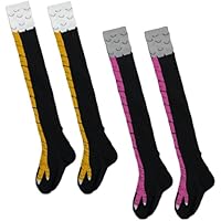 SLEEKEE 2 Pares De Calcetines Con Estampado De Pata De Pollo,