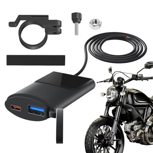 Acunny - Cargador de teléfono para motocicleta, cargador rápido USB para motocicleta, cargador de motocicleta impermeable para adaptador USB PD,adaptador rápido ultraenredadero puerto de carga 12 V-24