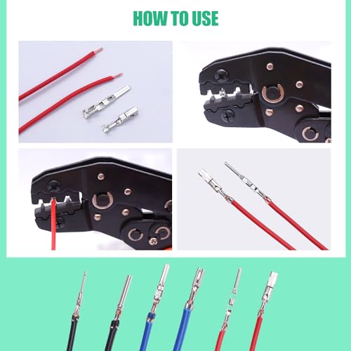 Twidec/290pcs Car Wire Terminal Pin Connector 1/1.5/1.8/2.2/2.8/3.5mm 21 Type Connector Pin Terminal Automatic Electrical Connector Non-Insulated Plug Removal Male Female Crimp Pin