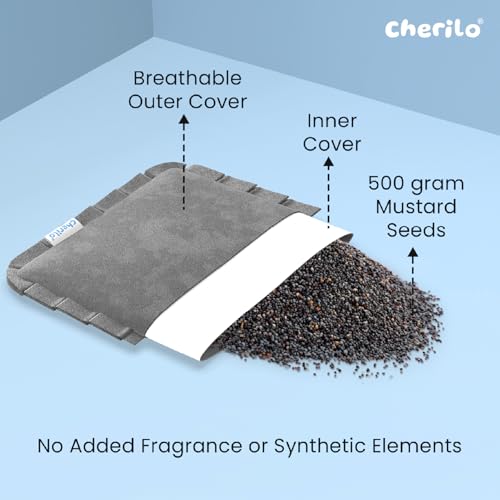 Image of Cherilo Mustard Seed Baby Comfort Cushion | Adjustable Filling | Velvet Fabric Cover | 28 x 21.5 x 2 cm - Grey Velvet