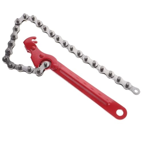 OUNONA Adjustable Wrench Heavy Duty Chain Wrench for Oil Filters Tool for Removal Fit