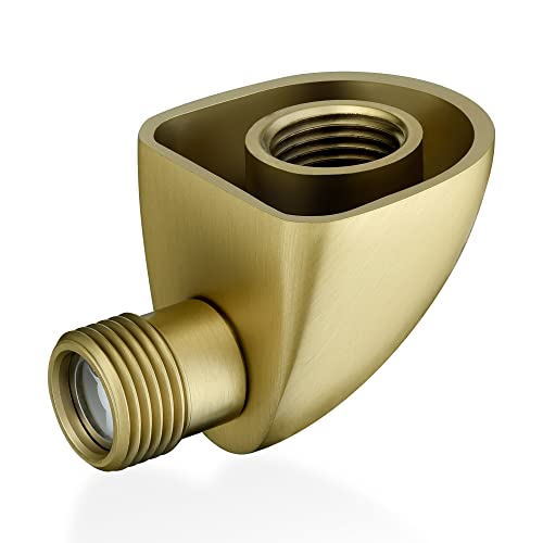 Lavatrum Wall Mounted Supply Elbow, Wall Elbow For Hand Shower, Solid Brass Wall Supply Elbow, Check Valve Included (Oval, Brushed Gold) #TOP2