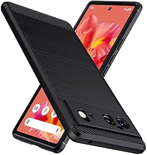 Natbok Compatible Google Pixel 6 Case, [Shockproof] [Scratch Resistant] Soft TPU Carbon Fiber [Anti-Slip] Full Thin Slim Protective Phone Case for Pixel 6 - Black