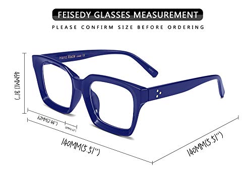 Feisedy Glasses Frame Womens, Square Thick Eyeglasses Frame, Classic Eyewear For Men B2461 #TOP3